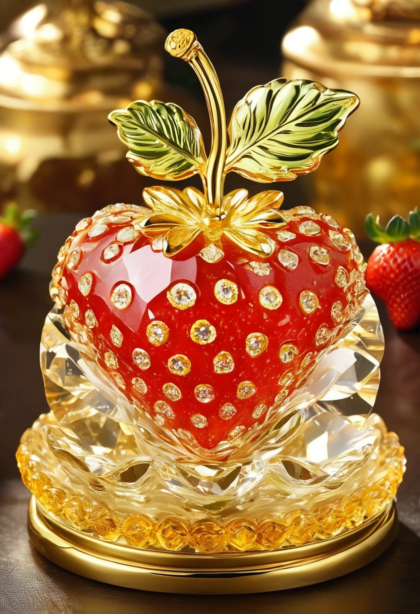 (masterpiece, best quality:1.2), Crystal Gold Strawberry