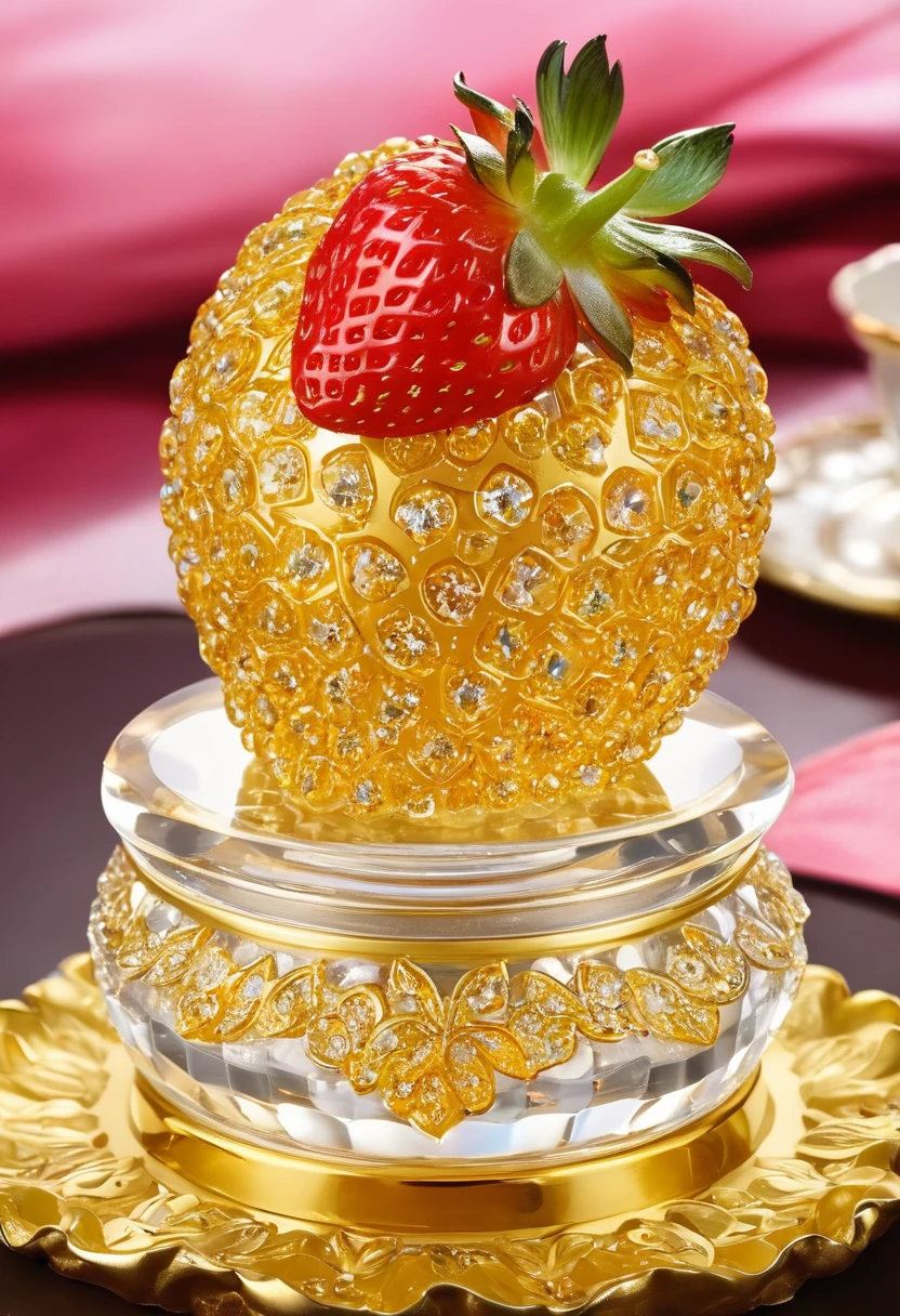 (masterpiece, best quality:1.2), Crystal Gold Strawberry