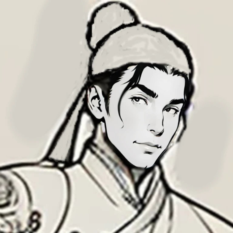 Handsome face looking at camera