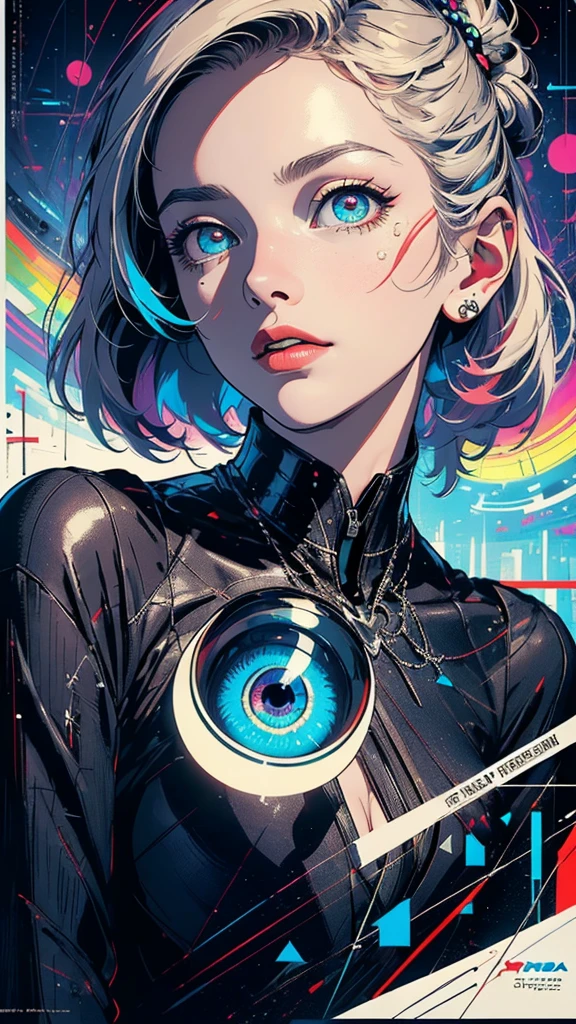 (((masterpiece, highest quality))),(((solo:1.2))),(((1girl:1.2))),32k wallpaper, very detailed, poster, vintage science fiction,(((((geometric cinematic movie poster))))), (bauhaus),(((abstract))),(((mid century modern))),(((((portfolio))))),(((((Close-up))))),(((((bust up))))),((((more various angle)))),(((highlight))),Vast landscape,(((complete. detailed face))),(((Extremely talented))),(((most complecated machine))),Colorful color scheme,(((A sinister mass of eyeballs))),(((Spectrum)))