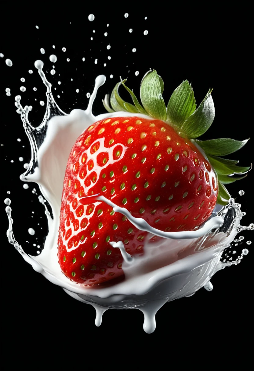 
               A big strawberry with white cream spinning around and splashing. Close-up photography special effects. Delicate and dynamic. Realistic. High details. Best quality.
 


                     ( Correct and perfect anatomy ) Ultra-detailed animation art and visual effects masters perfectly compose intricately detailed digital art