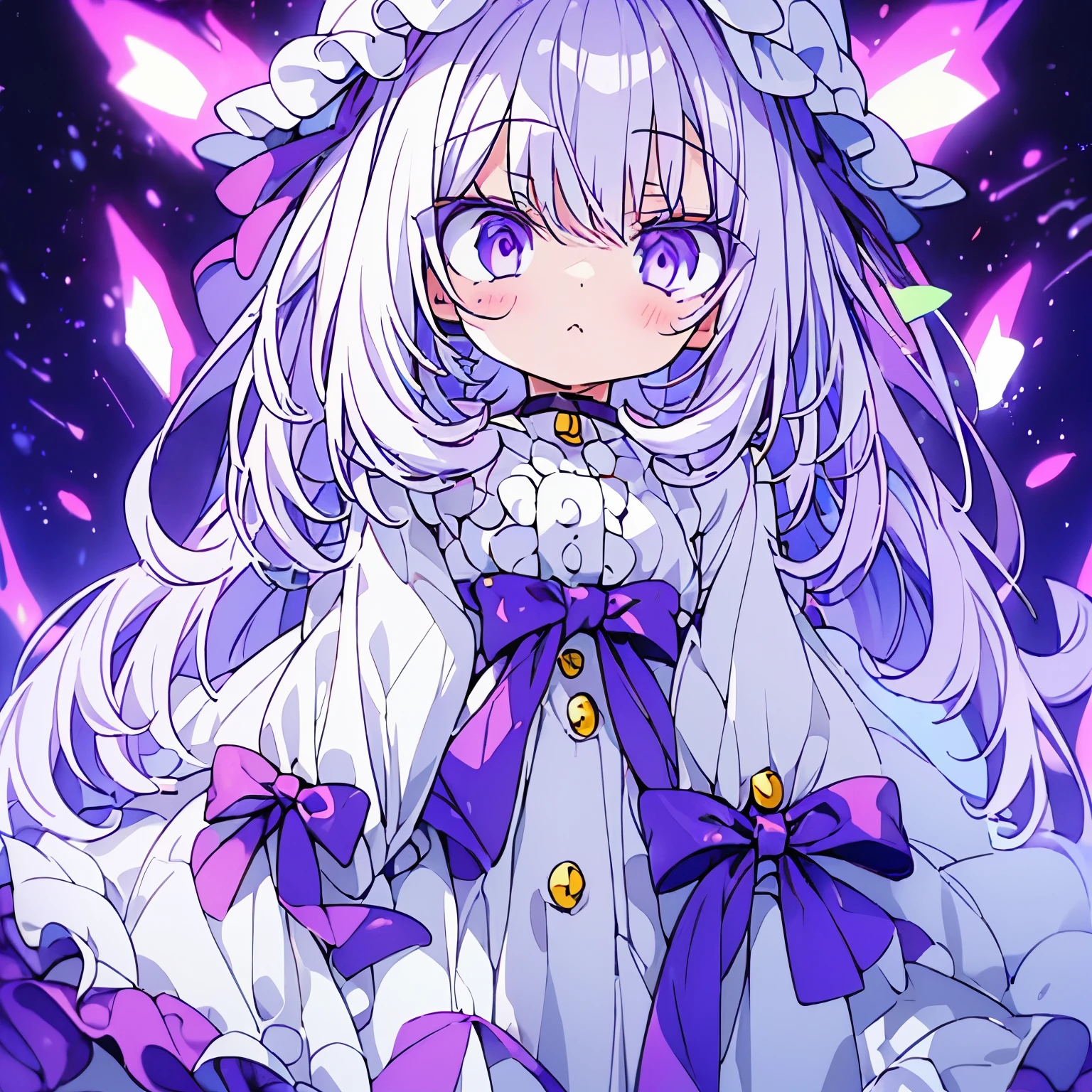 3 feet 6 inches tall cat girl kid，He has white hair and purple eyes. There is a hint of violet in the white hair. She is very cute，Usually has a happy expression. She was wearing an oversized white hoodie. She is about 5 .. Create an image that shows a lot of expression