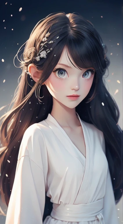 One girl, alone, Highest quality, masterpiece , Ruby Hoshino,  hair ornaments, Shining Eyes, Stars in my eyes, (Star in the right eye:1), (dress:1.4), (Concert 1), On Stage,