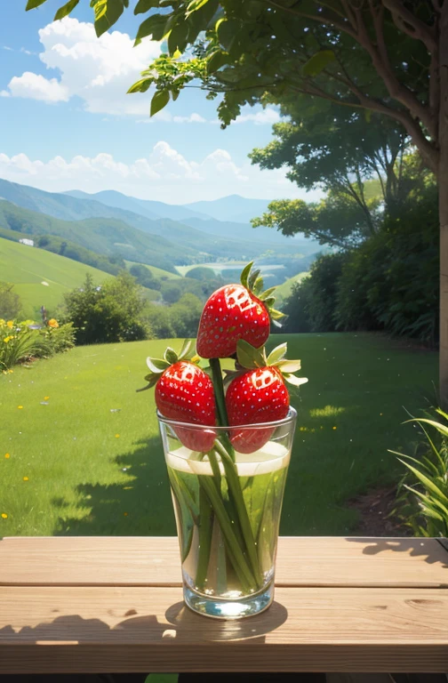 A single strawberry