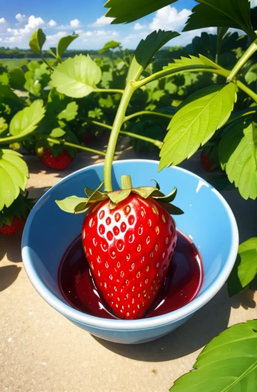 A single strawberry