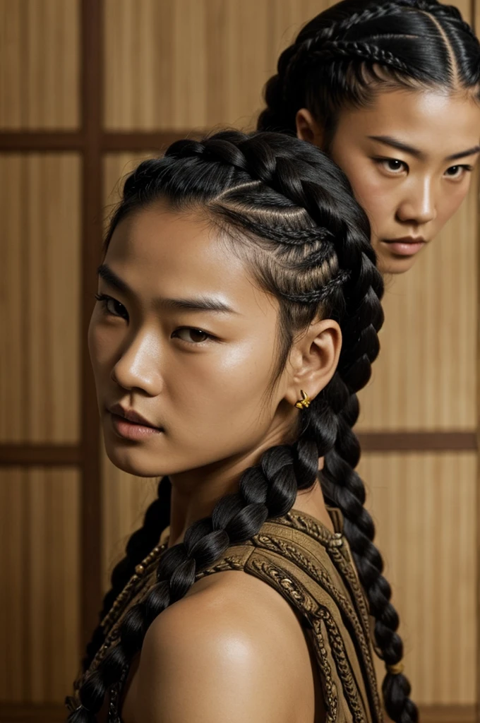 Asian warlord with braids