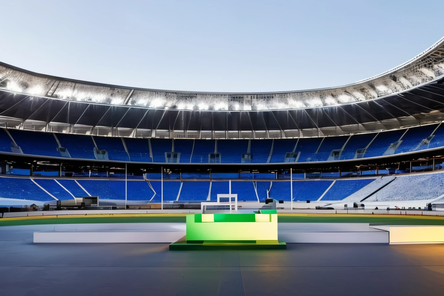 Olympic Games，Podium，unmanned，Empty Space，reality，close up