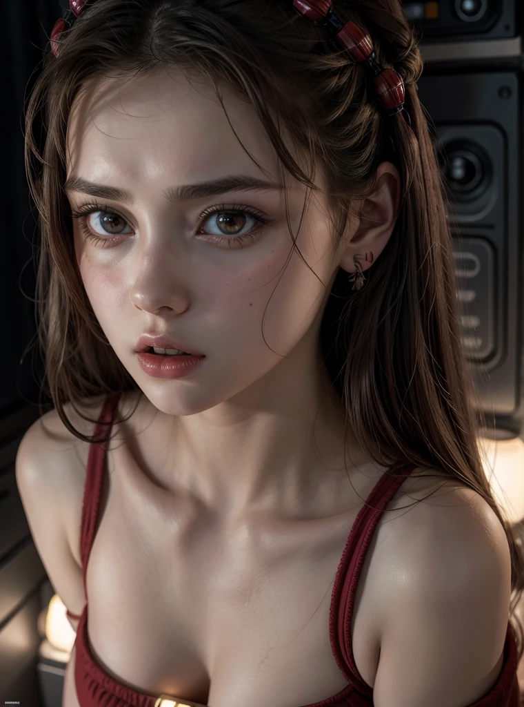 Padme Amidala, red eyes, fucking hard by robot, anal sex, orgasm face, angry fuck