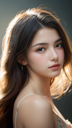 (High resolution,masterpiece:1.2),(Realistic:1.37)"(Highest quality, High resolution, Very detailed, Realistic),Beautiful portrait of a 16-year-old French ballet dancer from the 19th century, (She is half French and half Japanese., She is a beautiful woman with deep blue eyes and a high nose.:1.1), Exquisite ballet costumes, Detailed facial features, Long and graceful neck, Flowing locks of hair, Calm and elegant posture, Soft and delicate lighting, Classical Oil Painting Medium, Vibrant colors, Delicate background with floral motifs", Dreamy atmosphere, Surrealism,Mysterious Aura