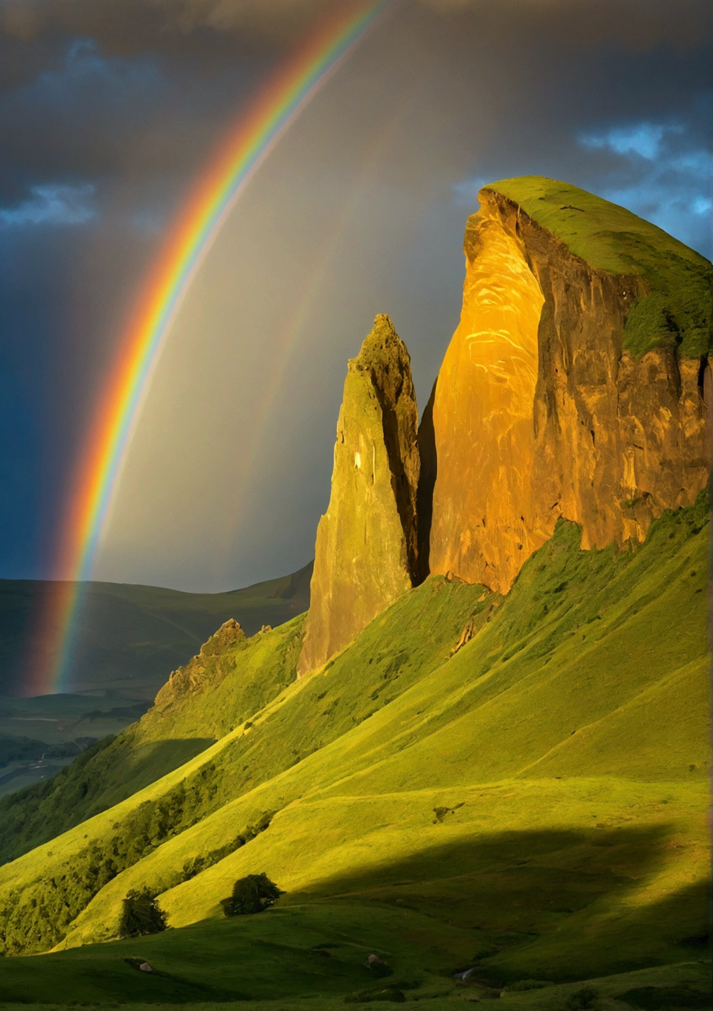 Very beautiful rainbow,best quality, high resolution,masterpiece,High Detail,16K