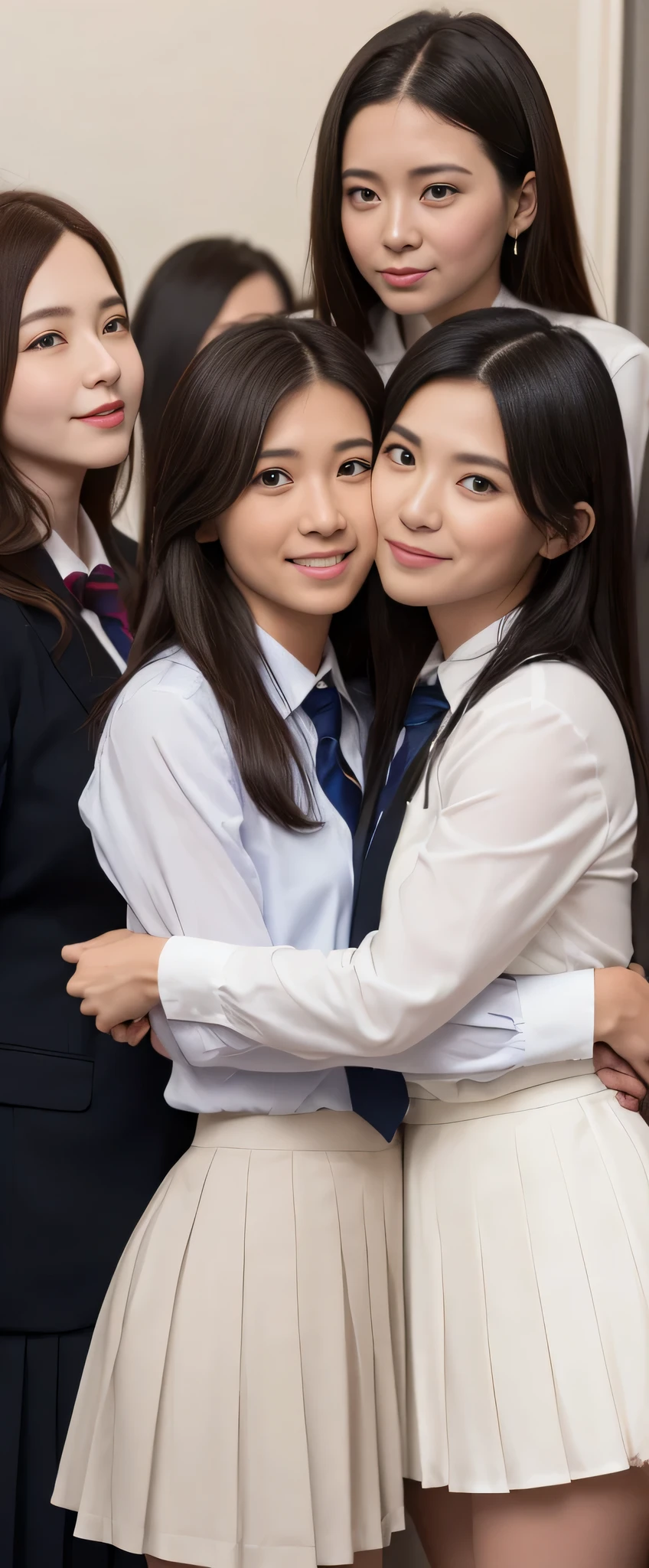 2 womenと1 male、(((Picture below:1.4)))、(((Viewer films Two Women from a low angle..:1.3)))、(((The two women are unaware of their audience..))),(Cute Profile)、(((2 women、、High School Uniform、White dress shirt、Mini Pleated Skirt:1.3)))、((1 male、50 years old、Middle-aged obesity、In a suit)),((Man stands behind 2 women、Women hugging each other))((Two Women&#39;The shirt is unbuttoned.、the man puts his right hand inside his shirt and touches the breasts of Two Women.......:1.4))、((the man&#39;Left hand touches woman&#39;Private area.)),(Very detailed Beautiful Face of one young girl), Great look and best quality:1.4), (Very detailedな), (8K Dende wallpaper), Very detailed, High resolution raw color photos, Professional photography, Realistic portraits, Great face and eyes, Brown eyes, in 8K、Very detailed beautiful girl&#39;s face、Very detailed目、Very detailed肌、Very detailed指、Very detailed鼻、Very detailed mouth、Perfect Anatomy、Detailed Background、Detailed clothing、Two beautiful girls、(16:1.2)、16 years oldrls、Realistic body、Body like a model、((Realistic beautiful girl))、small、White skin、Glowing Skin、((Very short and beautiful black hair))、((Nogizaka ))、((Troubled face:1.2))、bangs: 1.5、Cute Face、Lifelike Face、Delicate eyes、((Inside a crowded subway car:1.3))、((High School Uniform、Private areas and breasts appear..))、16 years old,、((2 women d))、Please open your legs、((Domestic parts now available.......................))、((Shaved pussy))、((Very huge breasts and small nipples............)), Written boundary depth, Full Shot、Female name、Japanese、16 years old、(Beautiful Face:1.5)、(N