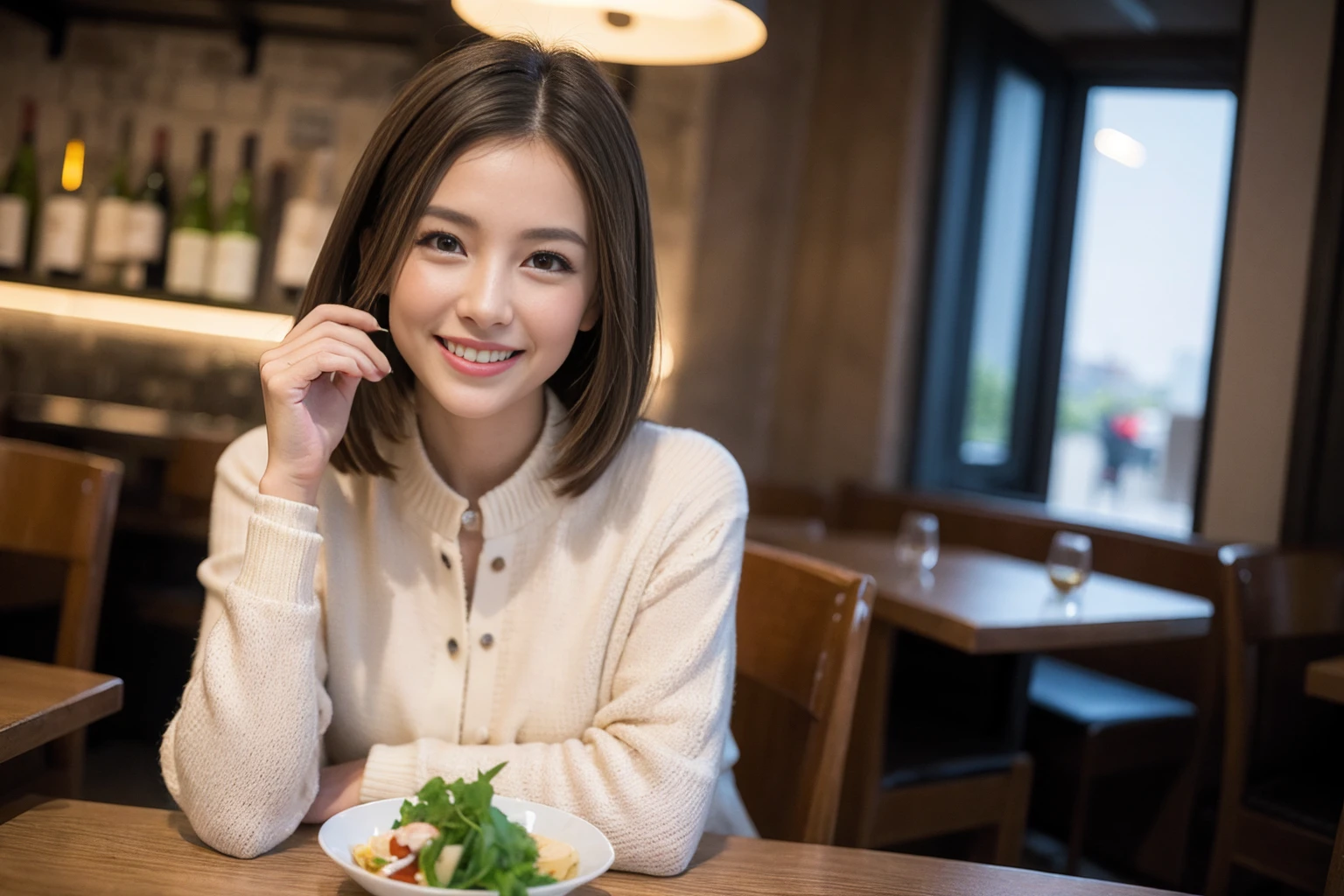 ((Highest quality、8k、masterpiece:1.3))、slimカップル、modelカップル、(Realistic, Intricate details:1.2), full-course dinner、wine 、Amazing view of the sunset sky and clouds、A bright smile、The wonderfulness of smile、Bright image、wineの美しさ, Beautiful Face, blue eyes, The light shines on your face, blush, short hair,Bright Face、 (Age 45), 48 years old, 赤wine 、Appetizers、Italian food、wine bottle、Champagne、スパークリングwine、Two beauties、Brown Hair、Shortcuts、Long sleeve shirt、dress、Beautiful woman 1, (slimな顔), (The body is slim), (Brown Hair), (Shortcuts), cheeks turn a little red,Attractive beauty、restaurant, In a prominent place (From the waist up) Nova Frog Style, actress, model, Upper Body, 白wine, slim, wineグラス, 中央に置かれたwineグラス, smile, (smile: 1.15), Beautiful fine grain, Depth f/2,saturation, High Contrast, Strong light and shadow,Moist Body:1.5、3D texture、Delicate eyes、Brown Hair、The hair is very shiny、