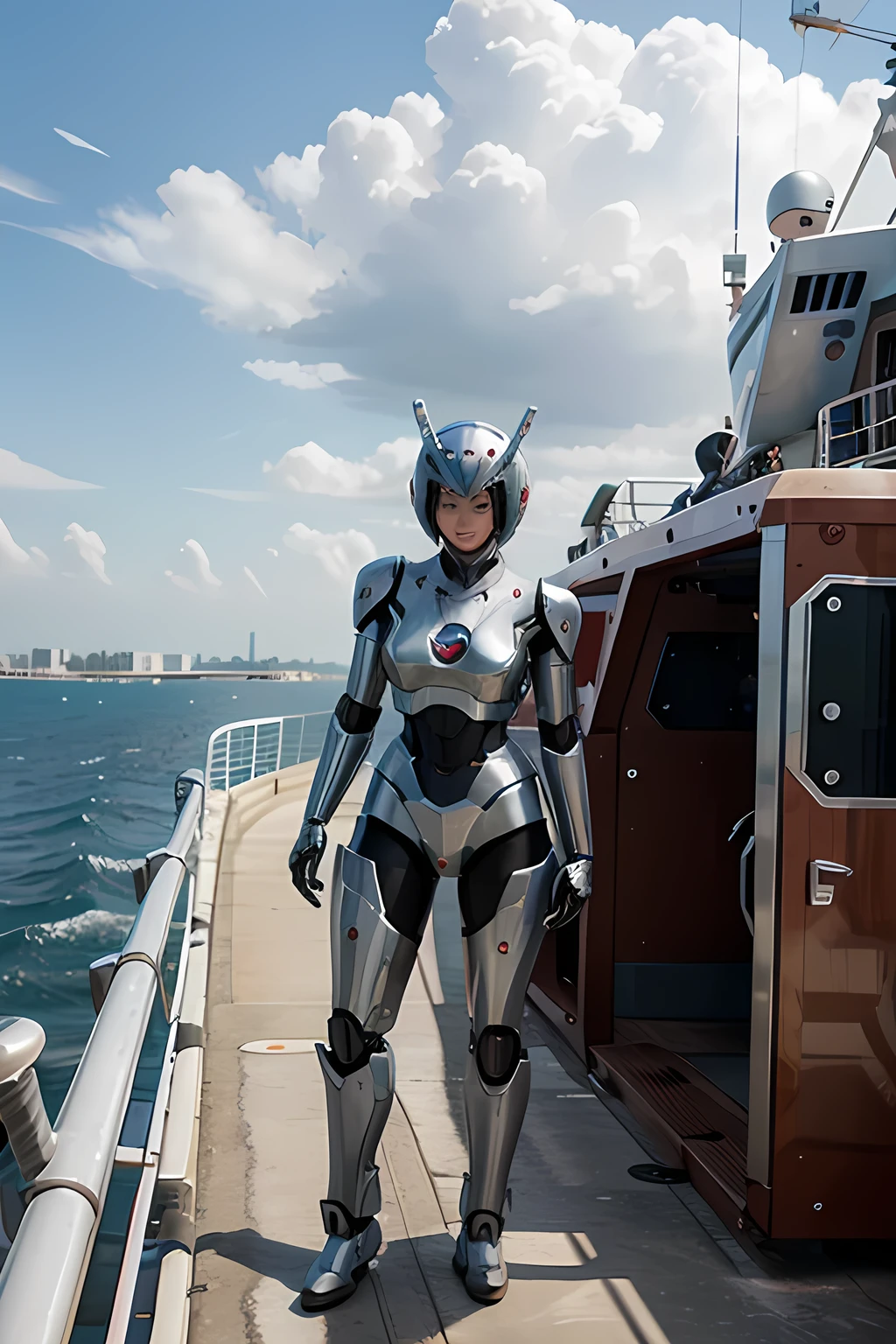 An anime robot on a ship
