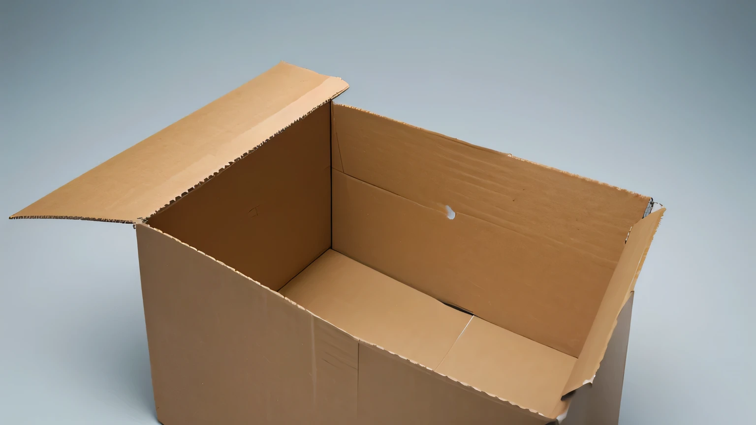 Open cardboard Seen from above high resolution Nothing in it