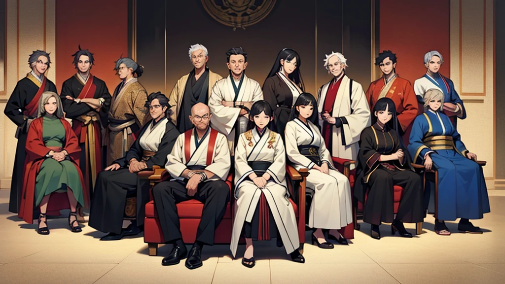 a people々Group of , full body portrait of a group, people々Group of, Manga style illustration, a people々Group of, Highly stylized, Attractive photos, figure", 幸せなpeople々Group of, Sitting in a wheelchair, people々Group of,義手のpeople, 義足のpeople, ダウン症のpeople, 老people, 若いpeople, looks fun, cooperation, Diversity, Diversity