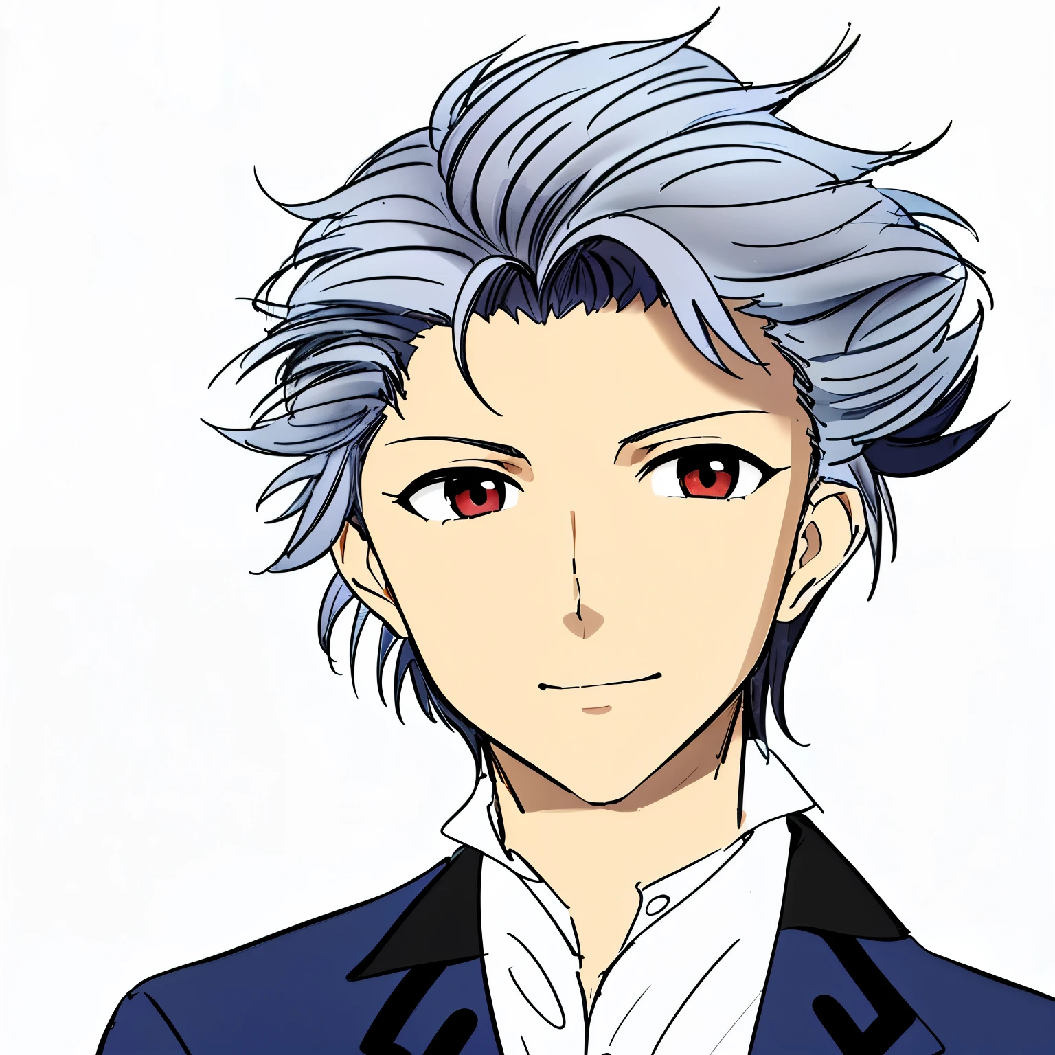 ((masterpiece)), ((Highest quality)), ((light smile)), ((A handsome man with a cool personality)), ((Silver-haired college student)), (18-year-old high school boy), Tokimeki Memorial, pianist, (Her hair is brushed back), (Curly hair), (Beautiful, detailed, long, deep red eyes), ((Beautifully detailed face)), (elegant), ((gentleman)), Ultra-high resolution, (anime:1.1)