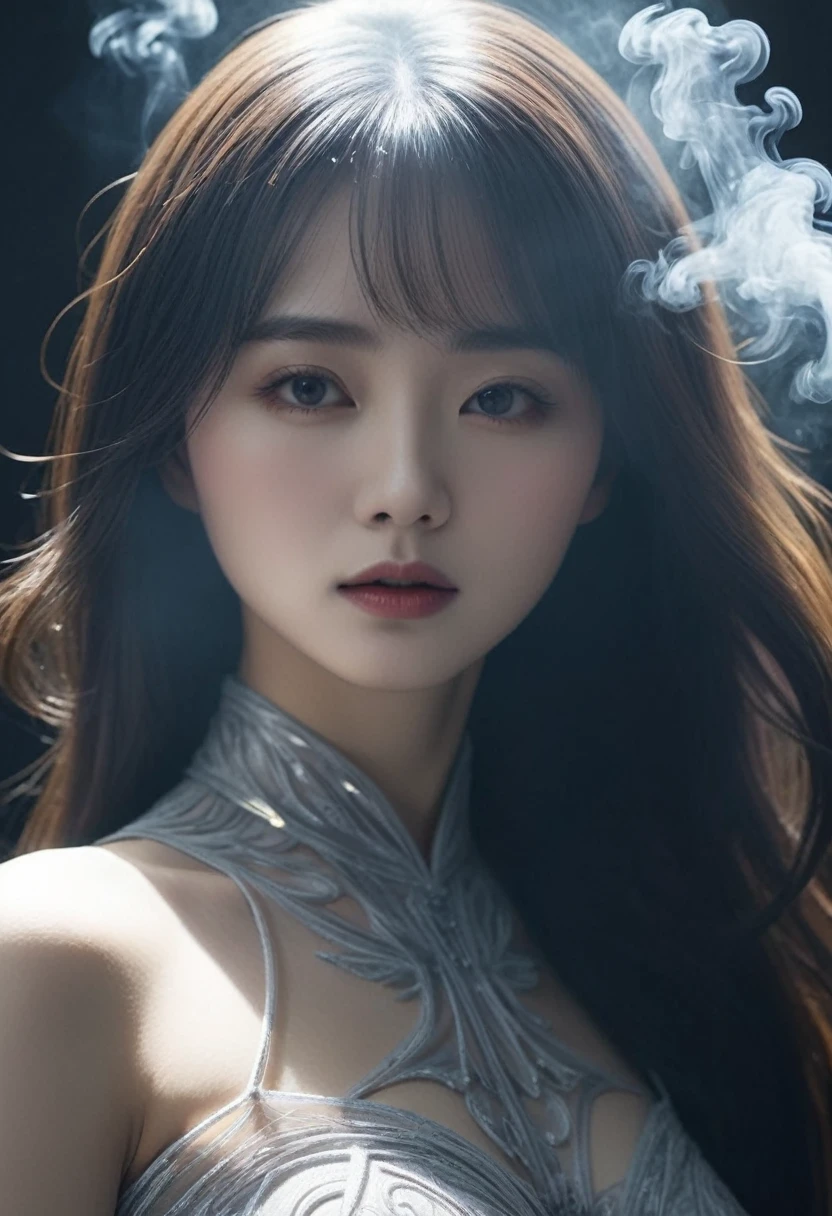Made entirely of light and shadow,No physical form。The shape of the woman is created by changing the light and dark of the smoke,Has an illusory and mysterious beauty。