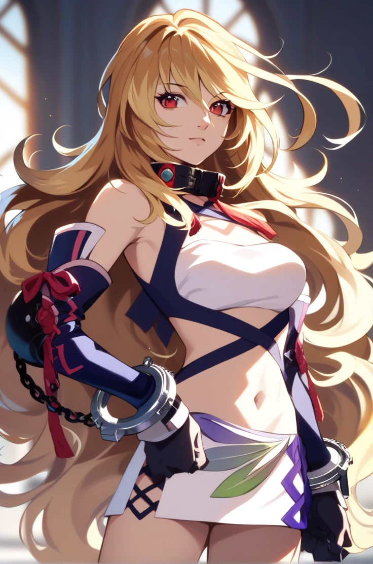 score_9, score_8_up, score_7_up, very aesthetic, source_anime,
simple background, indoor, sunlight,
millaMaxwellBase, 1girl, blonde hair, long hair, red eyes, multicolored hair, 
navel, white miniskirt, white strapless, elbow gloves, ,, zPDXL,extremely detailed,high definition restrained,arrest,restrained,shackles,(((handcuffs, cuffs, upper body, handcuff, bound wrists))),masterpiece, best quality, milla maxwell handcuffs behind her back,2 .escort in handcuffed.handcuffed behind back.milla maxwell ,handcuffed, milla maxwell, handcuffed .arrested..handcuffs behind her back.milla maxwell, cuffed behind her back. Milla maxwell handcuffed behind back. cuffed milla maxwell behind her back on the wall.