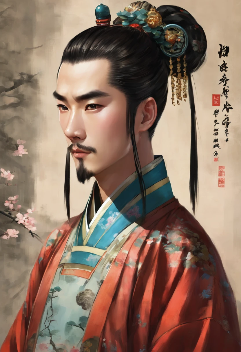 Men wearing ancient Chinese clothes and with ancient Chinese hairstyles