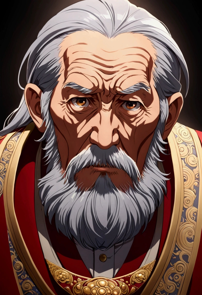 old man, majestic, Serious, traje zhongshan, gray hair, shocked