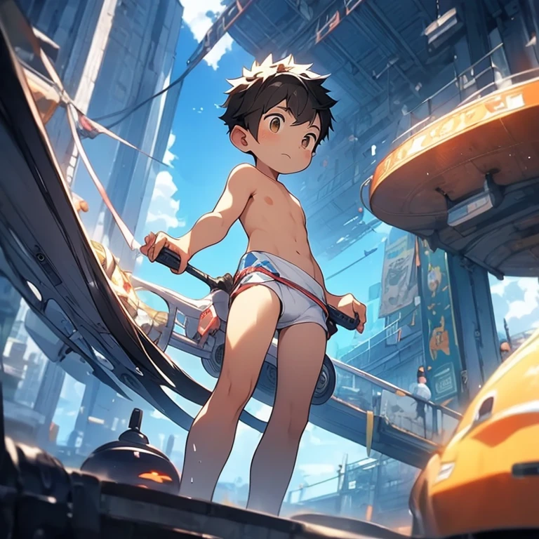 兩個boy (boy), slave, 平均美麗的boy, (short hair, Gray-brown, Direct/wavy), , , shirtless, x-ray crotch, (whole body :1.3), (masterpiece) (perfect aspect ratio)(Realistic photos)(best quality) (detailed) (8k) (high dynamic range) (open knees) (movie lighting) (sharp focus) (Wheels within wheels) 臉紅 人群 摸著小boy的胯部 脫掉的小boy褲子