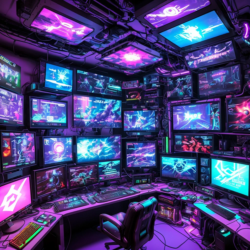 Cyberpunk gamer room