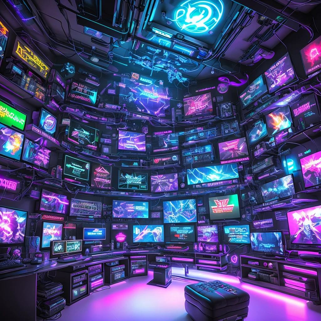 Cyberpunk gamer room