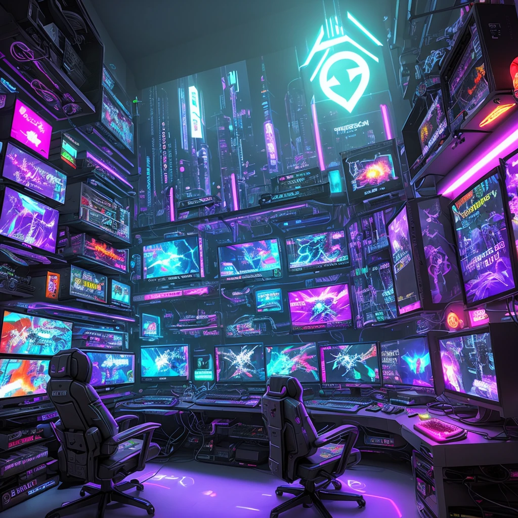 Cyberpunk gamer room