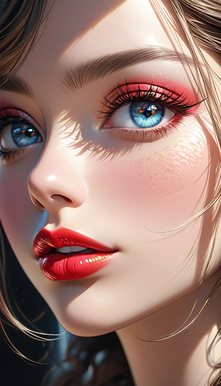 a stylish girl, beautiful detailed eyes, beautiful detailed lips, extremely detailed face, long eyelashes, intricate lips texture, glossy lips surface, vibrant lips colors, natural lighting, photorealistic, 8k, (best quality:1.2), hyper detailed, (realistic:1.37), elegant, chic, modern, studio lighting, cinematic