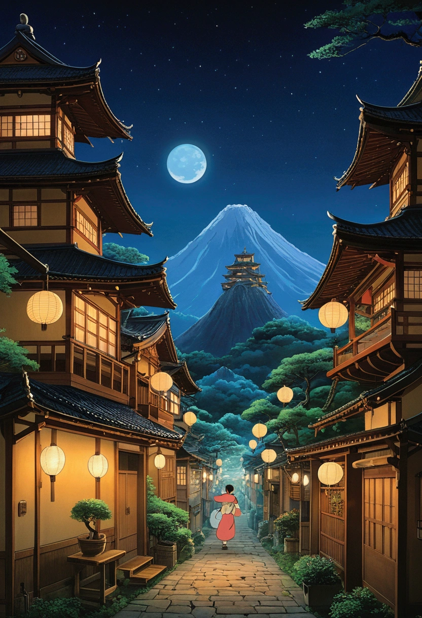 Ghibli night Japanese Festivals fantasy