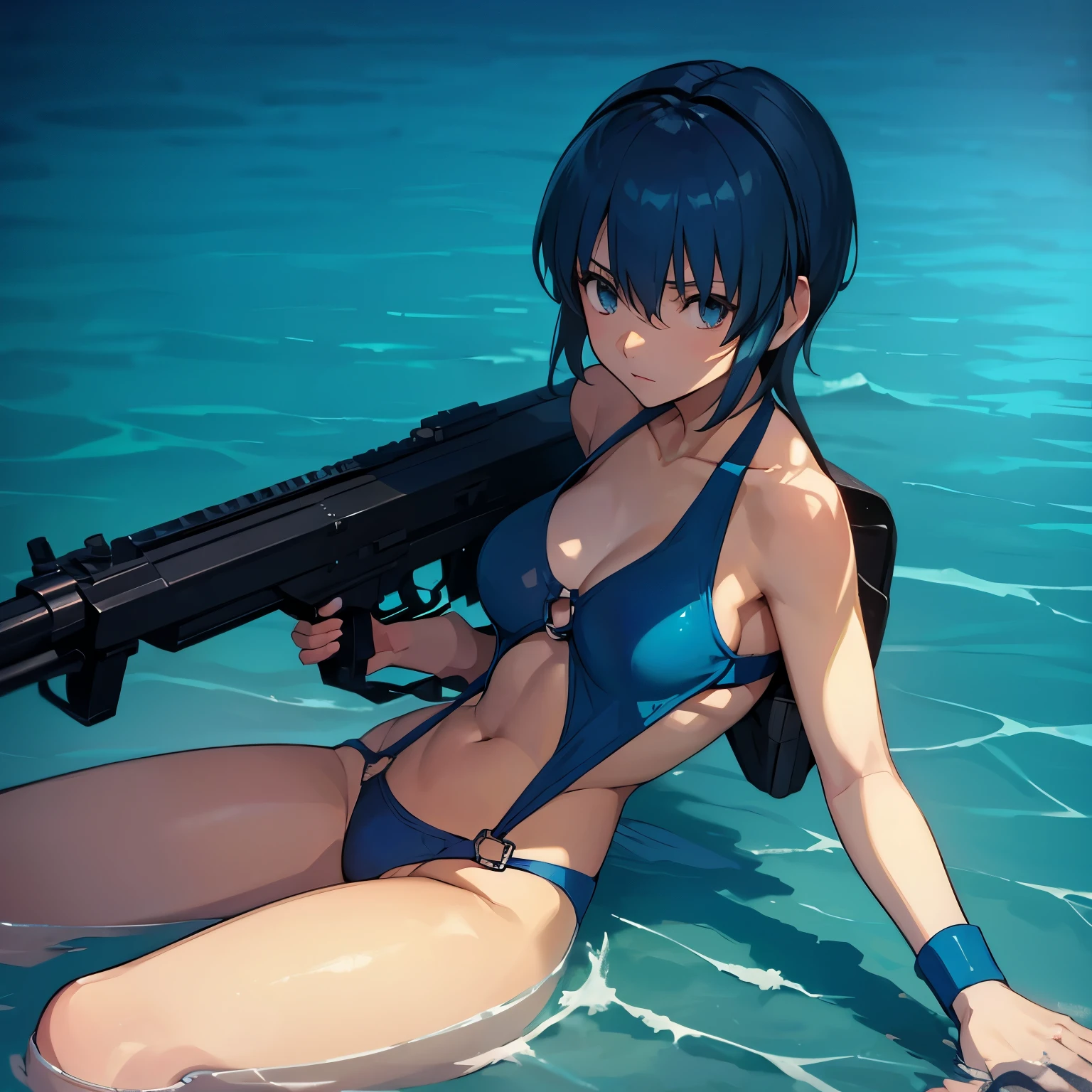 holding, fist, holding gun
