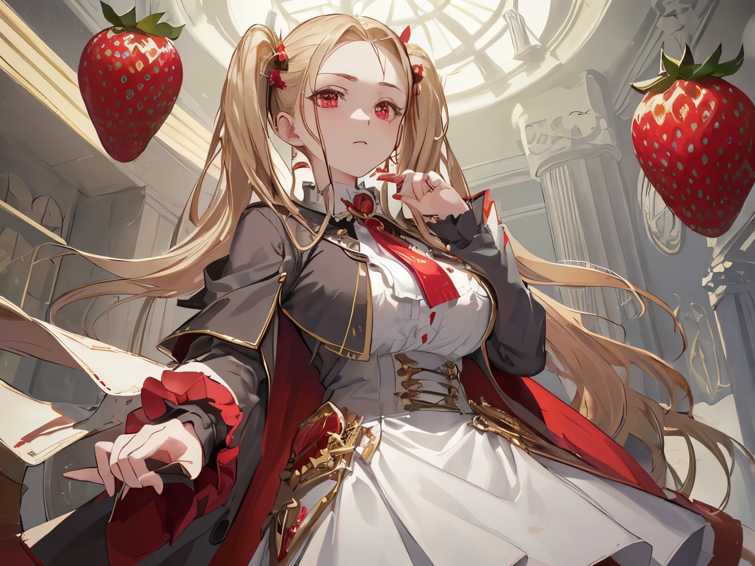 A strawberry,