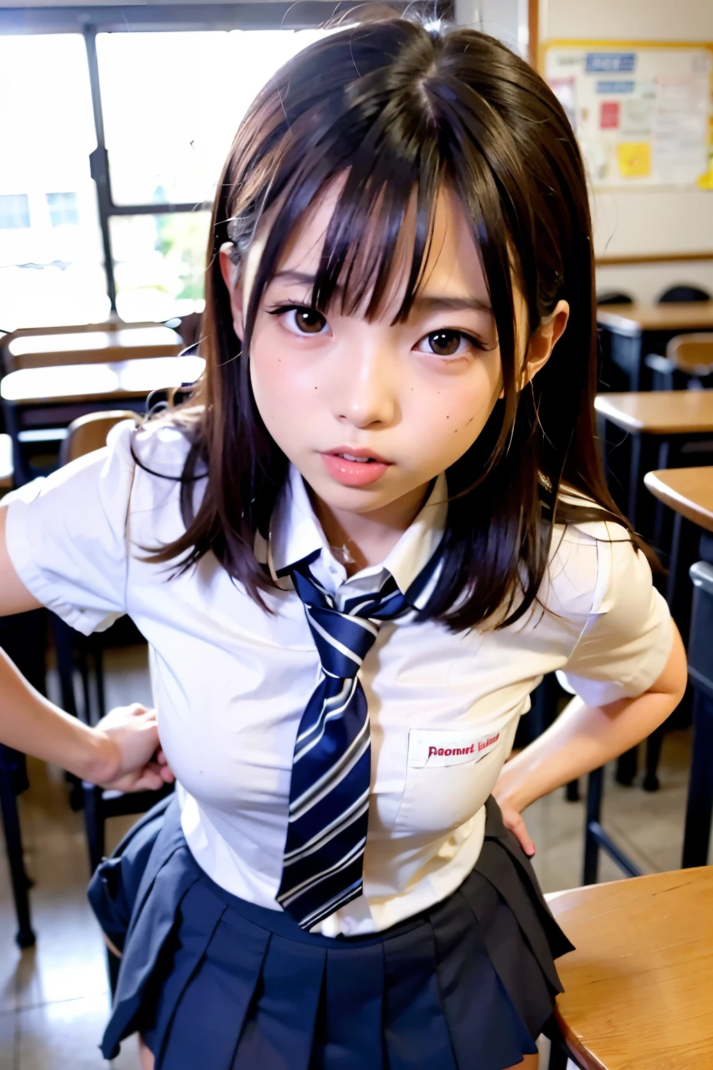 schoolgirl, school uniform, spread eagled, forced orgasm