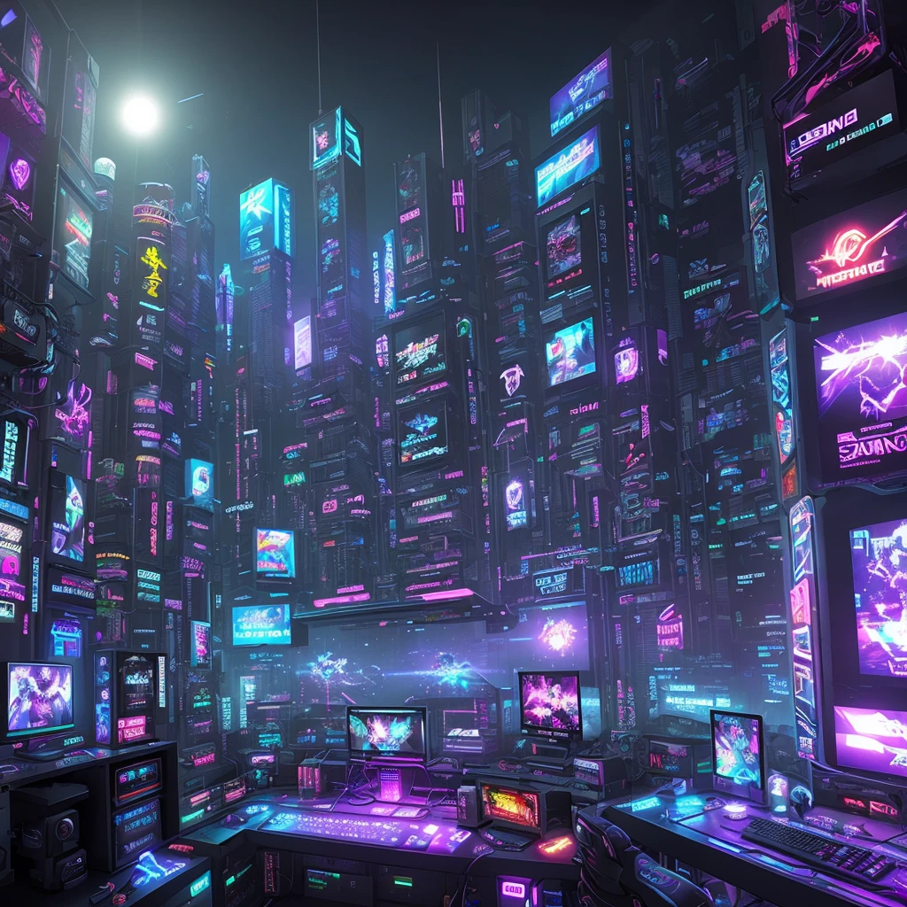 Cyberpunk gamer room