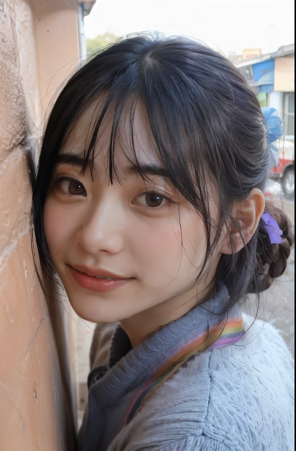 1girl, rainbow, by mitsudoue