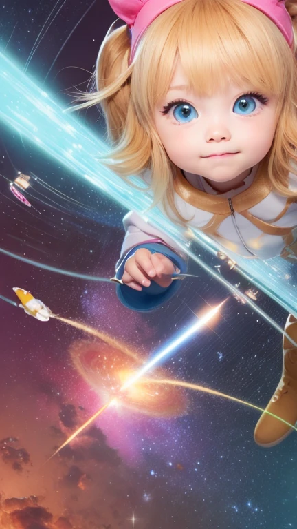 galaxy, Rocket, planet, stars children illustration, cute illustration, Lovely digital art, 以異想天開的風格進行illustration, children's illustration, cute features, illustration, illustrations, Comfortable and calm, Lovely and detailed digital art