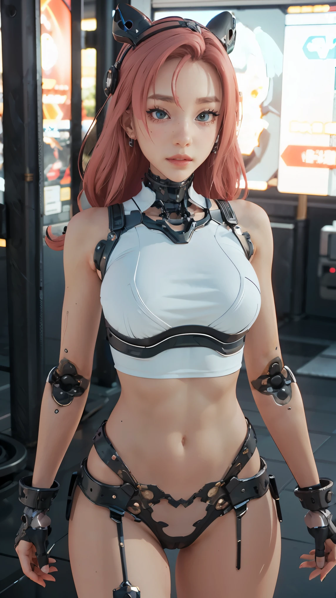 anime - style image of a woman with a skeleton body and a helmet, unreal engine render + a goddess, biomechanical oppai, highly detailed cybernetic body, white biomechanicaldetails, gynoid cyborg body, 3 d render character art 8 k, detailed body, intricate mechanical body, cybernetic and highly detailed