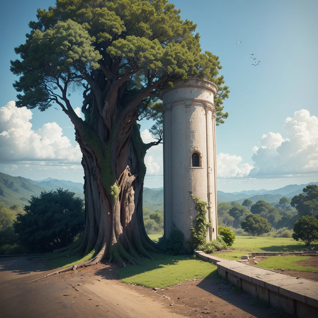 imageio: A large tree in the center of the image, divided in half. One side of the tree is healthy, green and full of life, with animals and plants around. The other side of the tree is dry and dying, com o cracked soil, Fallen leaves, and no signs of life around.

elements:
Healthy Side: green leaves, flowers, animals like birds, butterflys, and rabbits.
Gradient Side: Brown and dry leaves, broken branches, cracked soil, and air pollution.
fund: A clear blue sky on the healthy side, and a gray and polluted sky on the degraded side.
texto: "What is Climate Change?" in large, legible letters, centered at the top of the image.
Visual Message: The image should convey the idea that preservation is crucial to keeping the side of the tree healthy and preventing the climate degradation shown on the other side.
This prompt helps illustrate the importance of preservation in a clear and visually impactful way, showing the contrasts between a healthy environment and a degraded one.