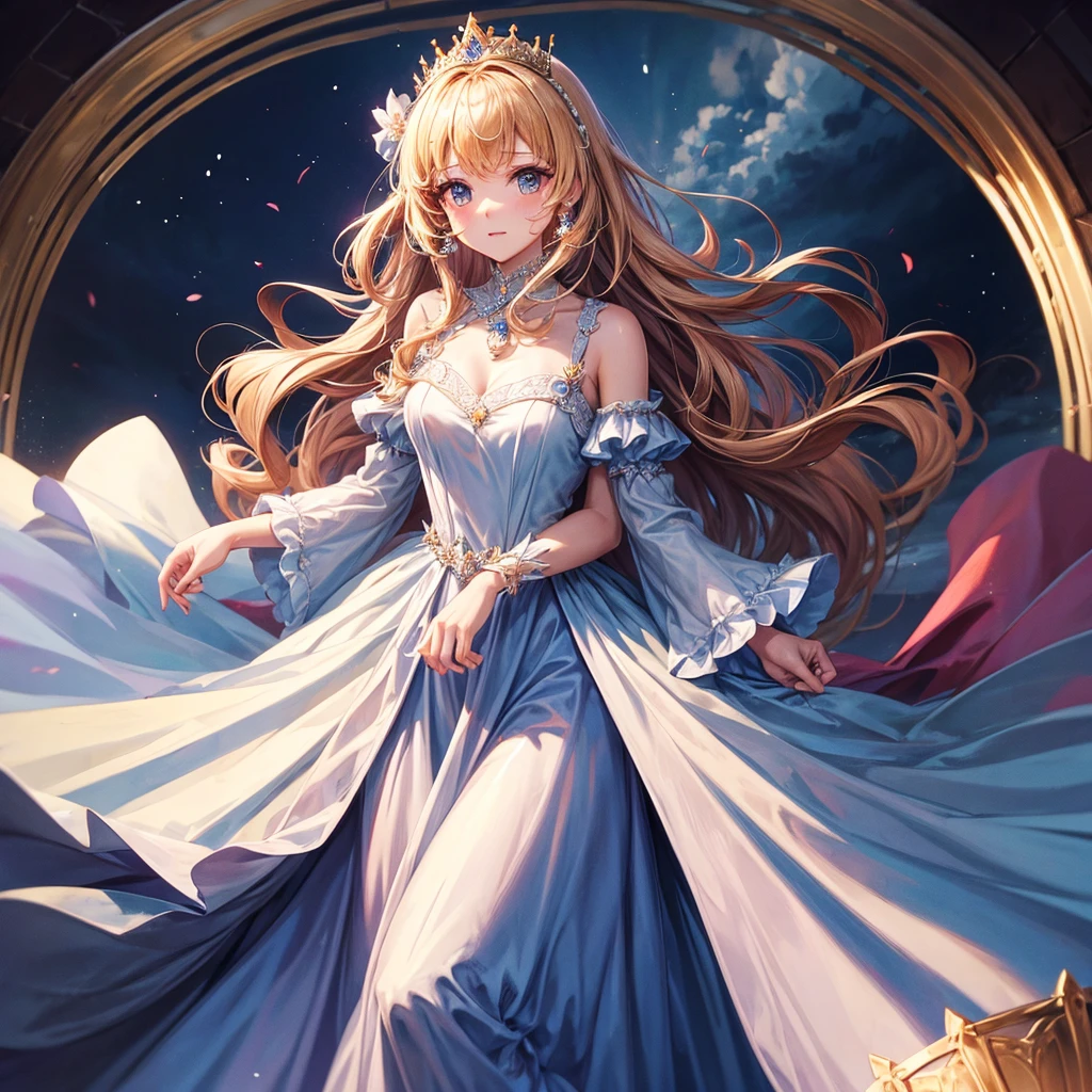 Princess, princess dress, long dress, crown , windy