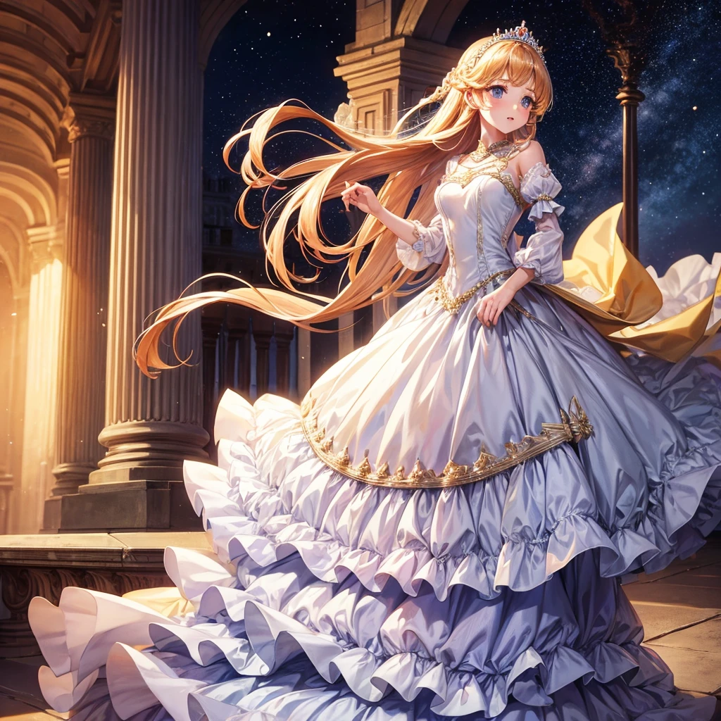 Princess, princess dress, long dress, crown , windy