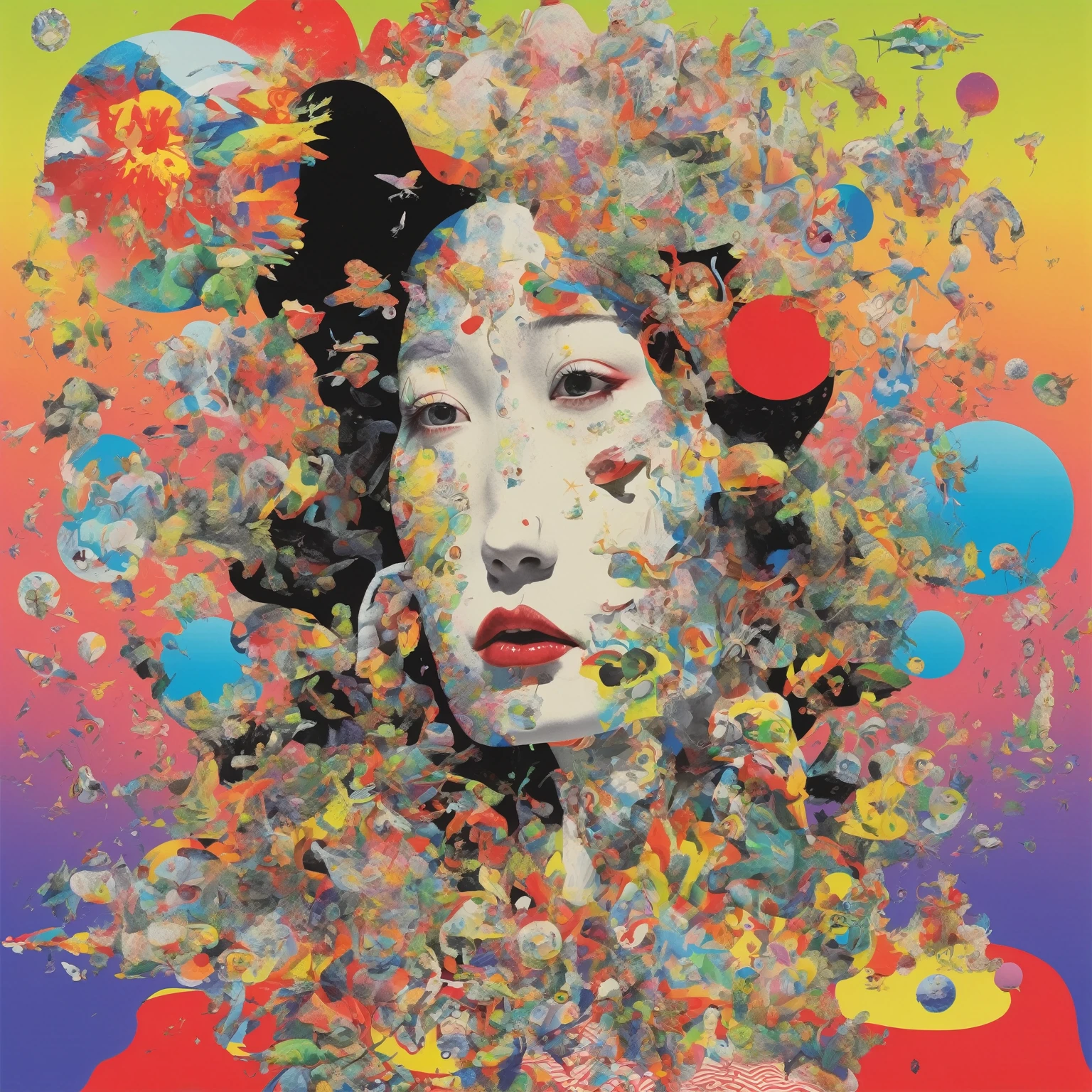 Yoh Nagao Style - A combination of Picasso and Dali style. Psychedelic pop surrealism.
