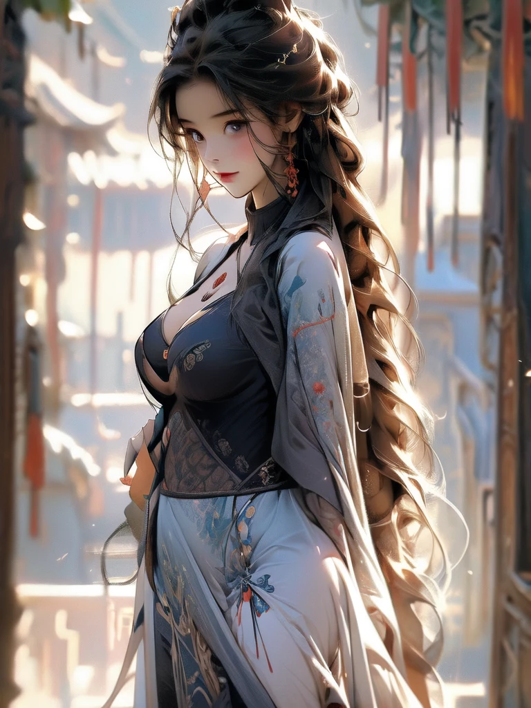 Perfect body, big breasts, hourglass figure, full body