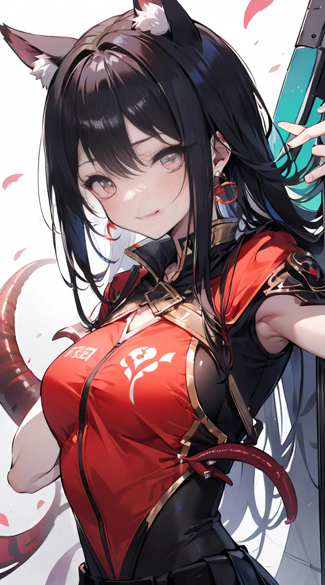 Shrine maiden、[(Detailed Background:1.4)::5],original,(figure:1.1),(Highest quality),(Tabletop:1.1),(Highly detailed CG Unity 8k wallpaper:1.1), (colorful:0.9),(Mid Shot:0.95),(very detailed beautiful whole body),Ear covering accessories、Standing in the Wilderness, (girl),(((Adult))), (Beautiful eyes in every detail:1.15), (Beautiful Face:1.15), (Glowing red eyes:1.25////),(Black Hair),Pale skin，Pink Eyes，Red Bow，Amaryllis，((Wicked Smile))，crystal earrings in the ears，raven feather skirt,whole body,Shrine maiden服ニーソを履いて,((Long black hair)),Long black hair,Atomic bomb, Or a nuclear bomb, It is an explosive weapon with great destructive power., A large amount of energy is released、. The bomb works through the nuclear process of atomic fission.。, A large amount of energy can be released from a small amount of matter.. Aegis Ore Shield Black Opal Aberration Flail Weapon resting, A creation of nightmares ready for action. This mangrove weapon is a grotesque monster., Has twisting tentacles that form an extension of the weapon. Each tentacle ends in an eyelid bearing sharp teeth and fangs.。, jutting out like a deadly blade. The body of the weapon、It is adorned with stitched-together human arms and a mad eye filled with slithering, snake-like tentacles.。. Even though I&#39;m in chains, The anomalous grenade weapon has a look of insanity and extreme madness., As if they were a living extension of the chaos that inhabited the dungeon.. Your eyes shine with a disturbing intensity. The surroundings are ominous, Damp stone walls and oppressive silence. Anomalous Mangual Weapons are Cursed Relics, Defying all notions of sanity、A weapon capable of causing destruction at any time.