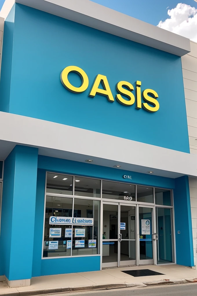 A photo of a clinic called oasis and you can see the name on the facade