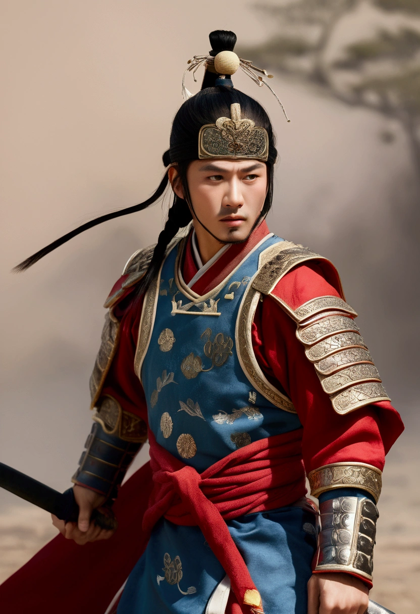 Chinese soldiers, shield, sword, Combat-ready armor, Disciplined formation, Powerful Warrior, intricate designs on shield and sword, Determined Soldier, Ancient battlefields, Intense battle scenes, Heroic deeds, Reenactment of a historical battle, A well-crafted weapon, Highly skilled soldiers, Synchronized movement, Martial Arts Spirit, Traditional Chinese wars, Legendary battles, Strategic war tactics, Honor and courage, Resolute expression, Adrenaline rushing moment, military precision, Friendship on the Battlefield, History of Ancient China, Iconic ancient symbols, Decorated armor, Epic clash, Patriotic Soldier, Battle cry, Fierce fighting spirit, Unwavering dedication, Ancient warrior culture, Great martial arts pose, Crimson and gold color scheme, Battle-hardened soldier, Rich historical background. (Highest quality,4K,8k,High resolution,masterpiece:1.2), Very detailed, (Realistic,photoRealistic,photo-Realistic:1.37), High resolution, 超High resolution, Studio Lighting, Ultra-fine painting, Sharp focus, Physically Based Rendering, Very detailed説明, Professional, Vibrant colors, Bokeh, Portraiture, Ancient War Landscapes, Traditional Chinese Painting Techniques, Atmospheric lighting, Dynamic pose, Complex battle scenes, Vivid color contrast, Visually stunning composition, A fantastic atmosphere, Heroic atmosphere.