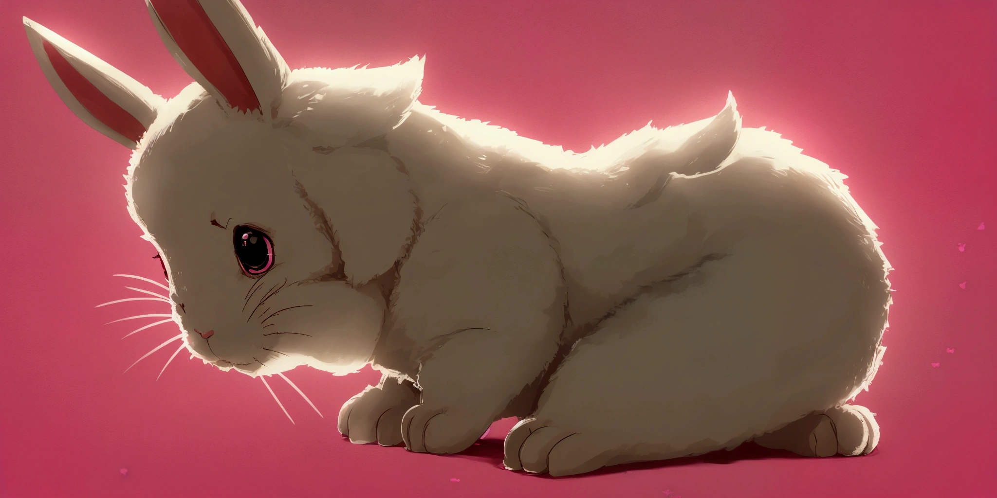 Hopping rabbit cute Background light pink