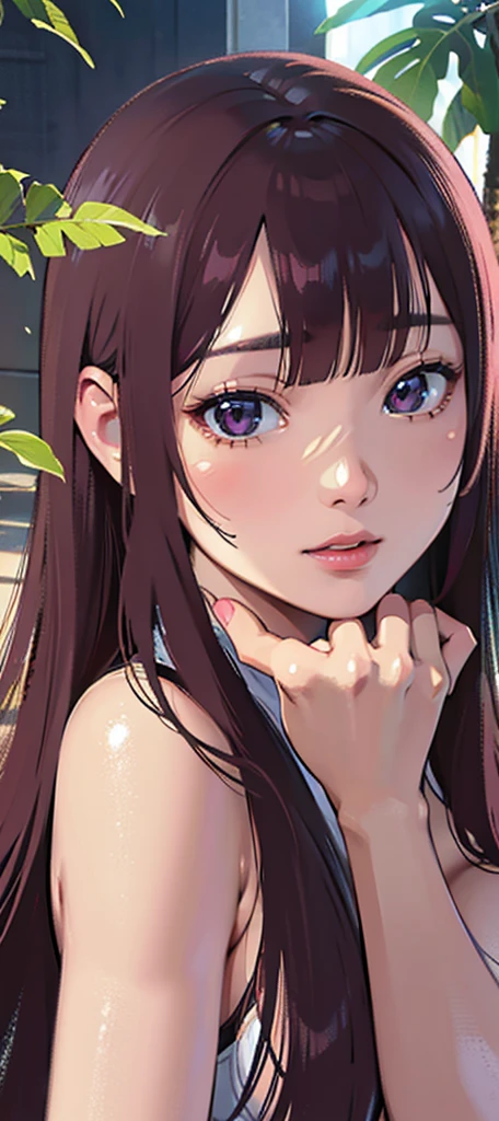 Nezuko, ( upper body closeup shot ), ( Bokeh effect ), very seductive, seductive pose, smiling, cute, very cute, ultra high definition, masterpiece, ultra high quality, ultra detailing, 8k