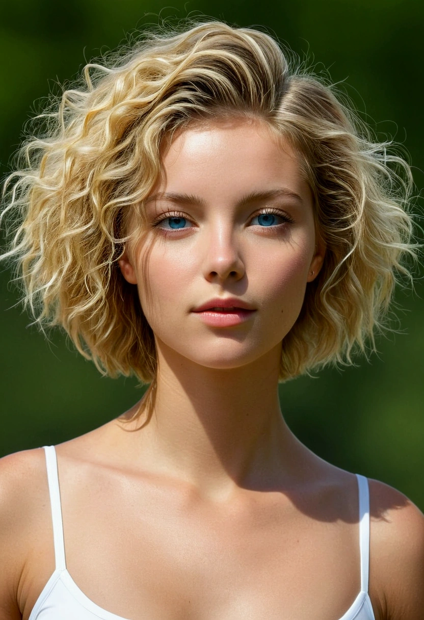 "Créer un modèle jeune, femme très attirante au début de la vingtaine. Elle aurait dû avoir longtemps, cheveux blonds raides qui tombent sur ses épaules. Ses yeux sont de couleur claire, éventuellement bleu ou noisette, avec une expression confiante et légèrement sérieuse. Sa peau est claire et lisse, avec une bonne mine. Elle a un tonique, forme d'Athlete, mettant en valeur une taille bien définie et des jambes fortes.
Elle est vêtue d'une tenue sportive: Un noir, haut court à col montant bien ajusté, mettant en valeur ses bras et son ventre toniques, et blanc, un short moulant qui accentue ses courbes. La scène doit se dérouler sur une plage ensoleillée avec un ciel bleu clair, rivages sablonneux, et des arbres lointains, capturer l'atmosphère détendue mais active.
Assurez-vous que sa posture est confiante et forte, avec une main posée sur sa hanche et l'autre pendant naturellement à ses côtés. Son expression faciale doit transmettre un mélange de détermination et d'allure.. L'arrière-plan doit inclure des éléments d'un environnement de plage, comme le sable, eau, et quelques baigneurs au loin, pour donner du contexte et de la profondeur à l'image."