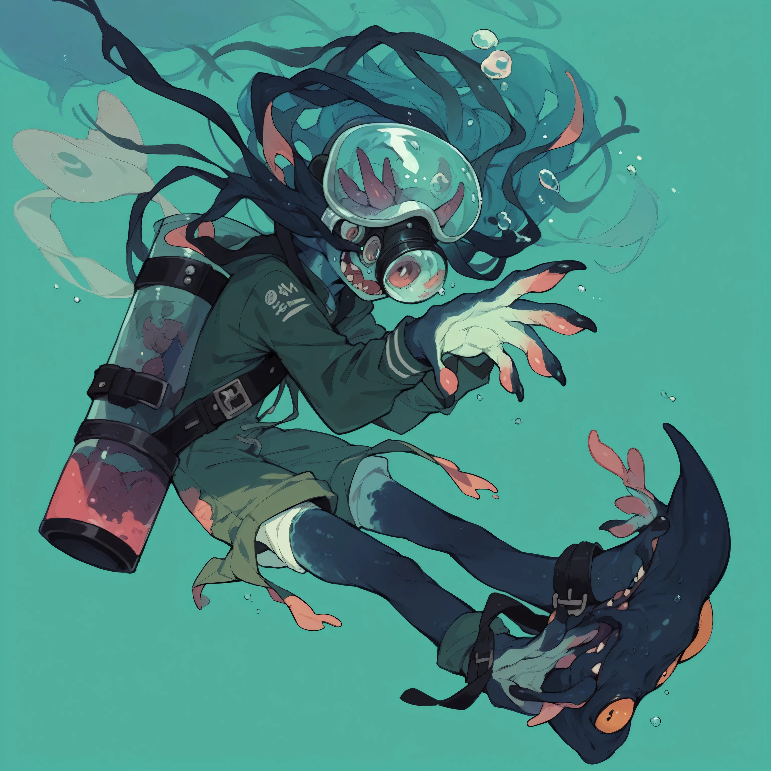 Poolrooms, monster, diver