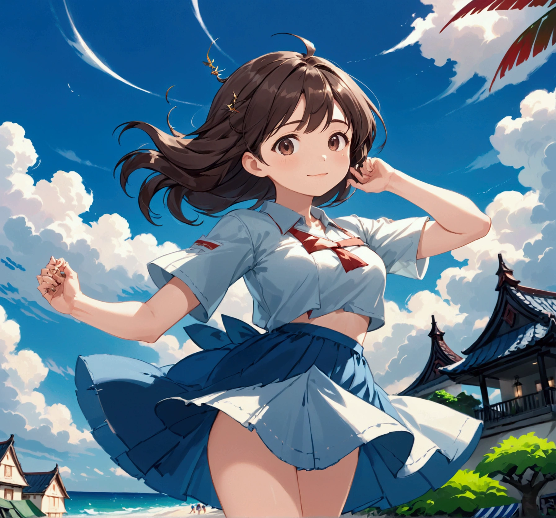 
Bright white anime plain white panties、The crotch is visible. Anime painting.、
